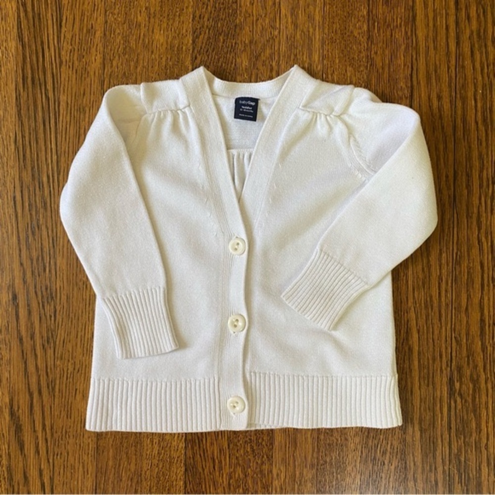 Baby Gap 12-18 Months Long Sleeve Cream Button Down Cardigan